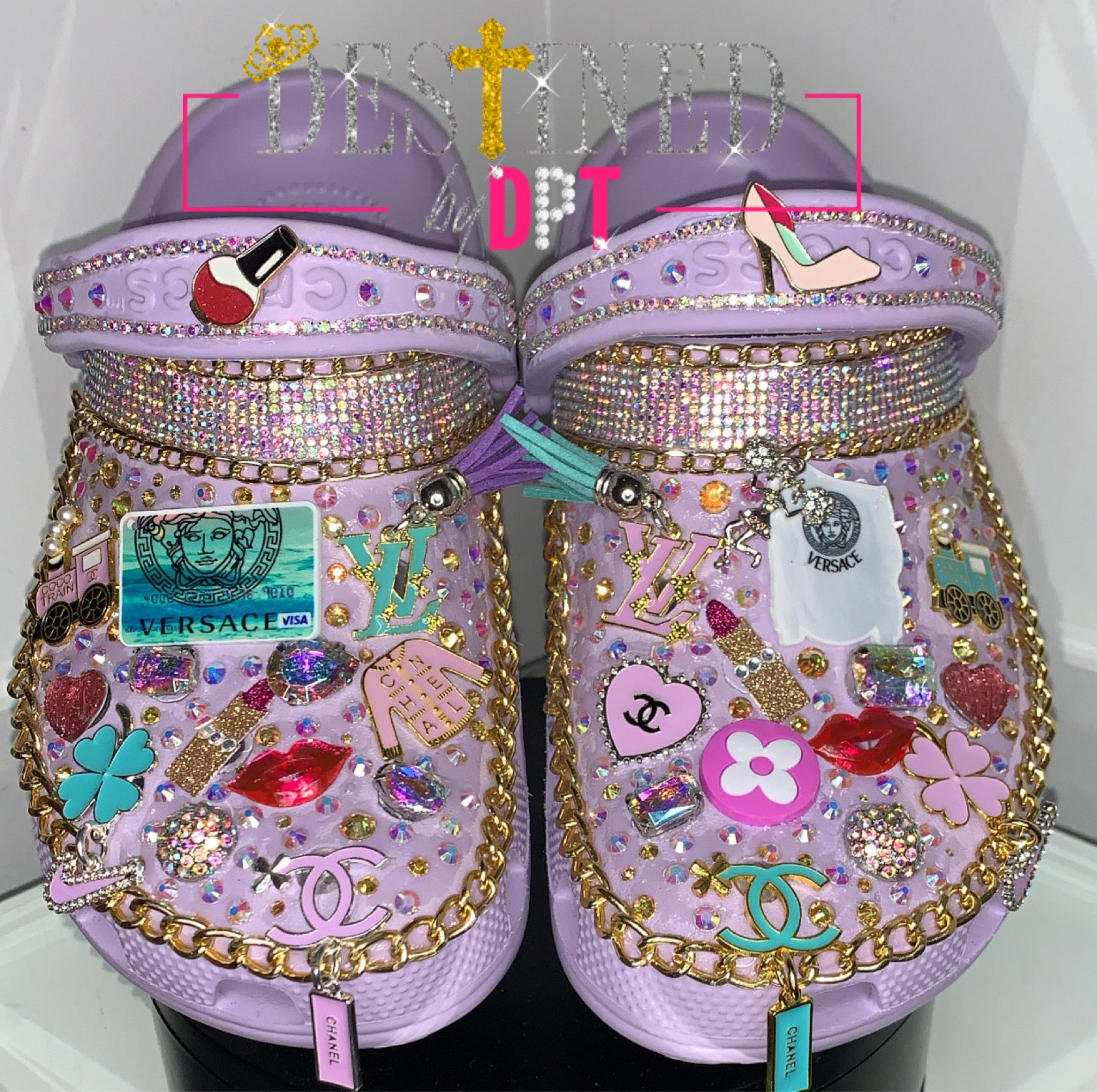 Chanel jibbitz for crocs with tag and logo